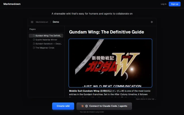 Markdown wikis that are easy for agents and humans