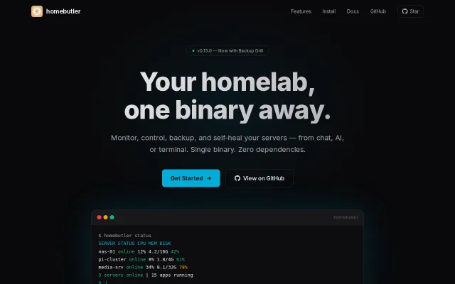 Homebutler – Self-healing homelab in a single Go binary