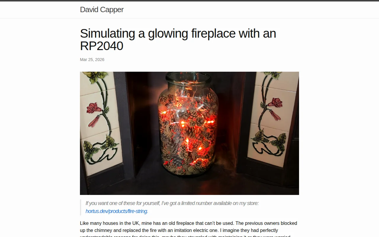 Simulating a Glowing Fireplace with an RP2040