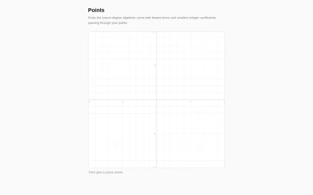 Points- find simple algebraic curves in the browser
