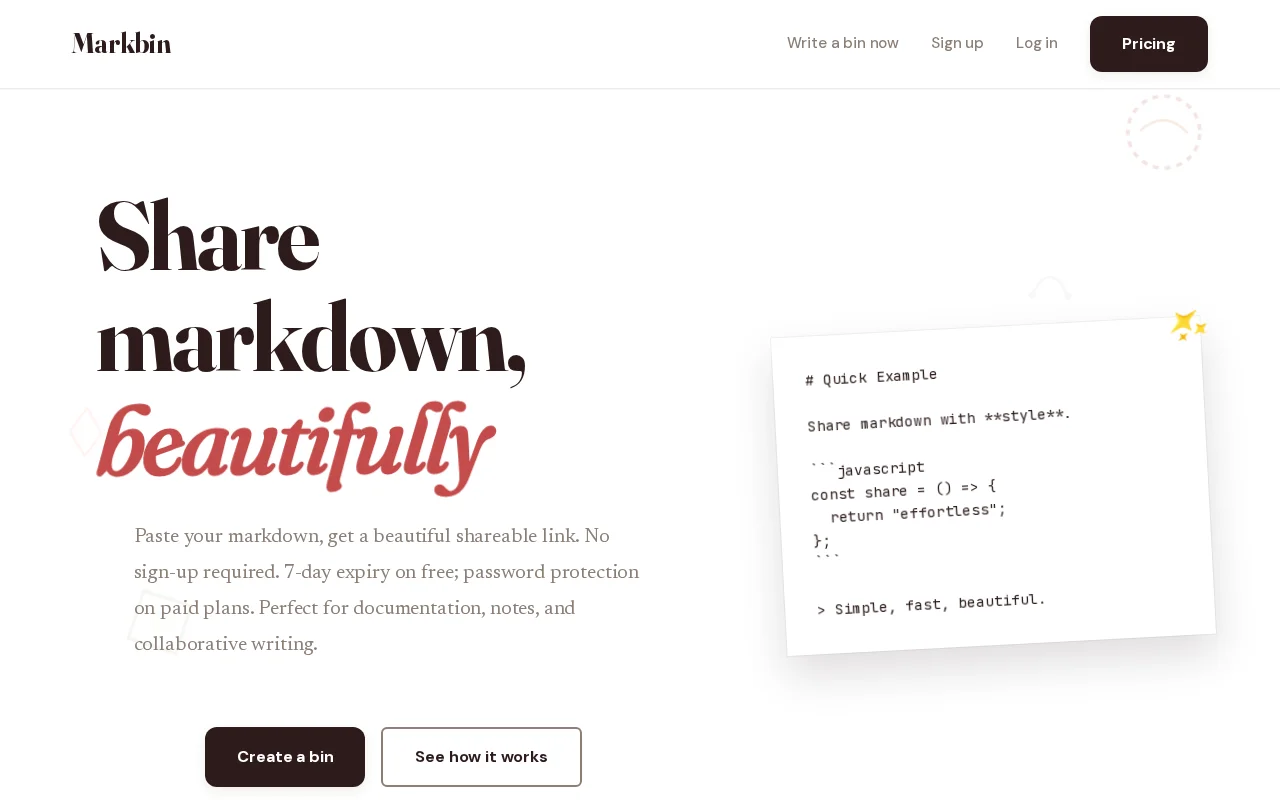 A simple sharing platform for Markdown Files
