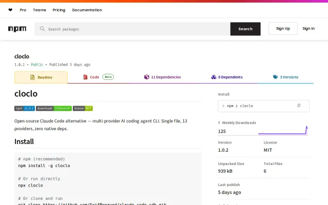 Cloclo – open-source multi-agent CLI runtime for 13 LLM providers