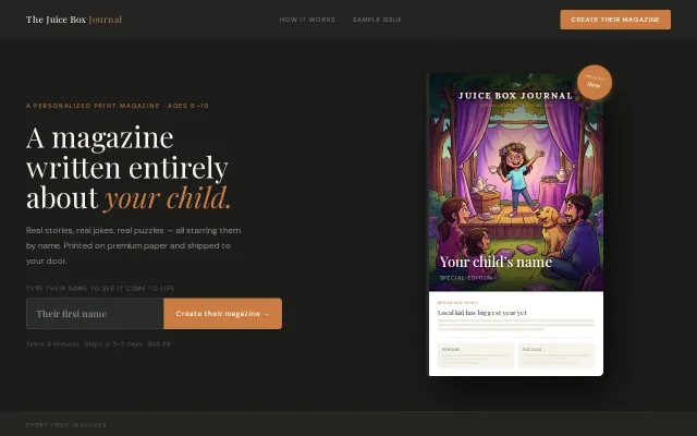 A bespoke magazine for the kid in your life
