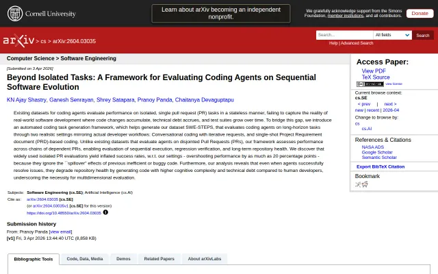 A Framework for Evaluating Coding Agents on Sequential SWE