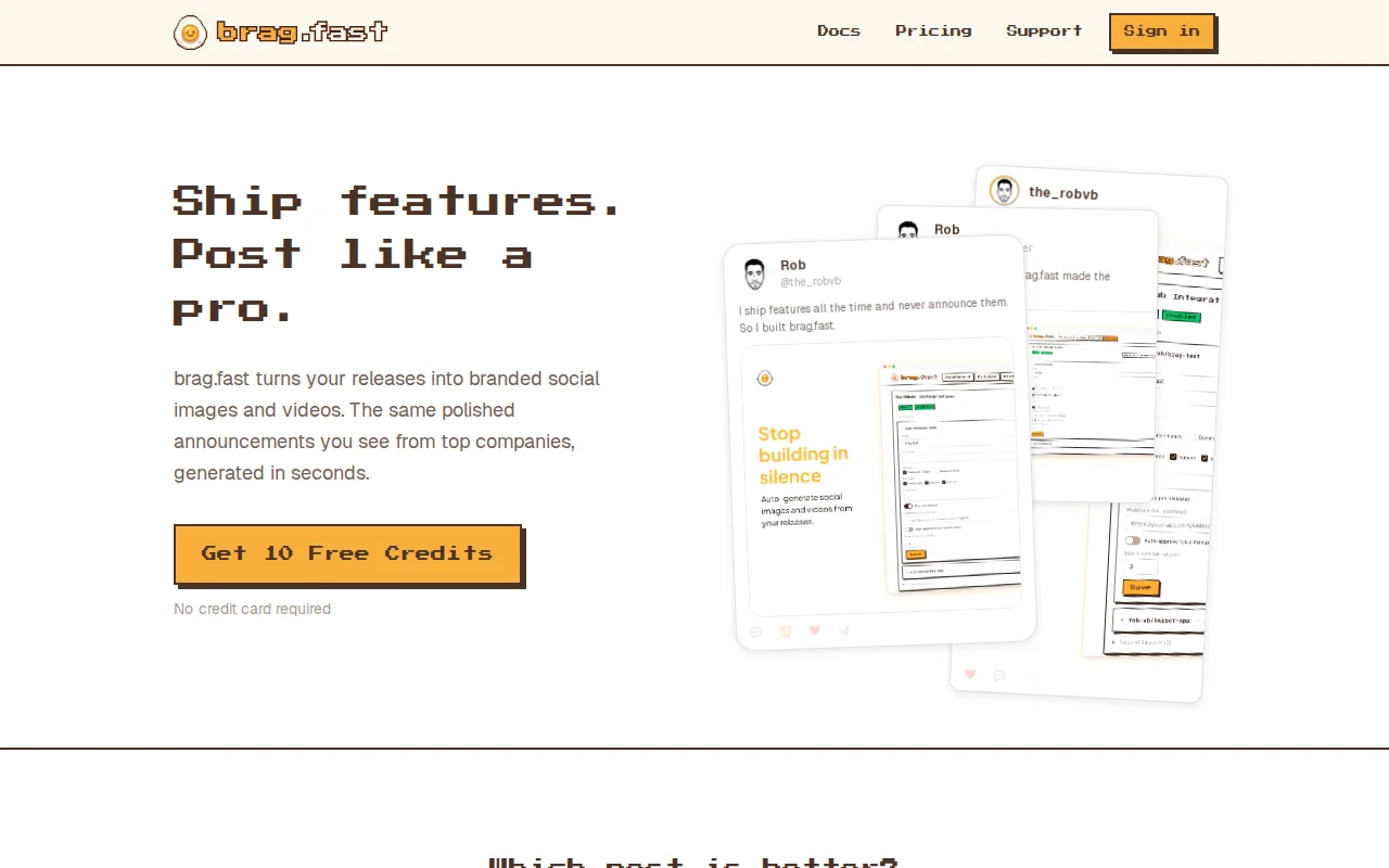 Brag.fast – Brag about the app you're building