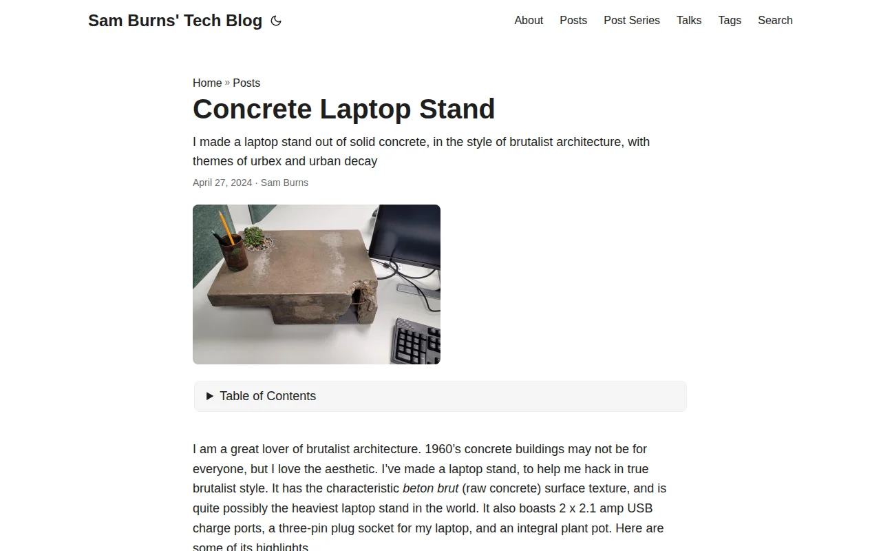 Brutalist Concrete Laptop Stand