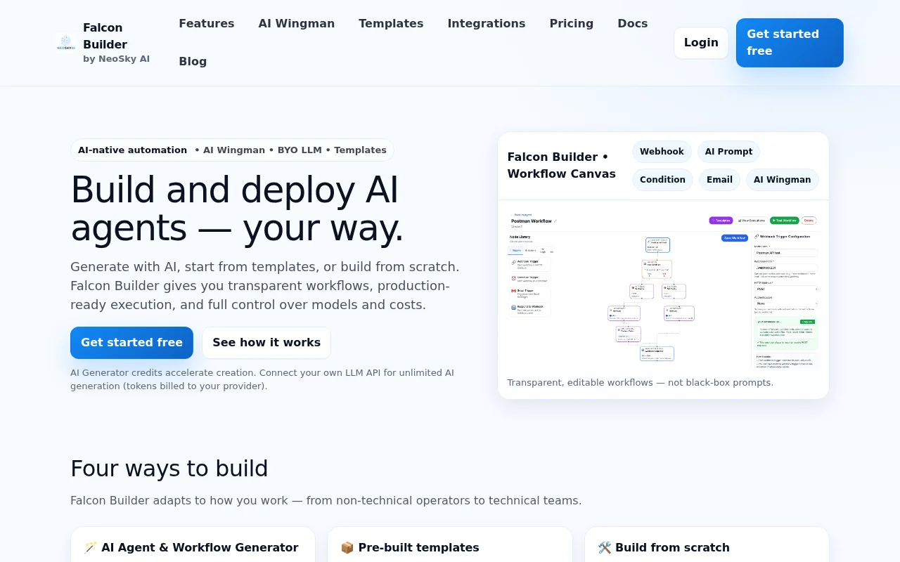 Falcon Builder – the modular OS for designing and deploying AI agents