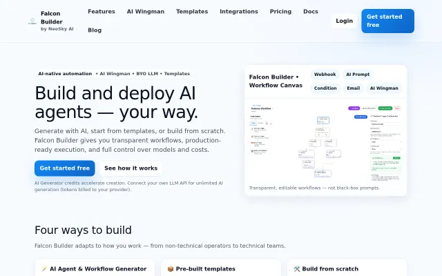Falcon Builder – the modular OS for designing and deploying AI agents