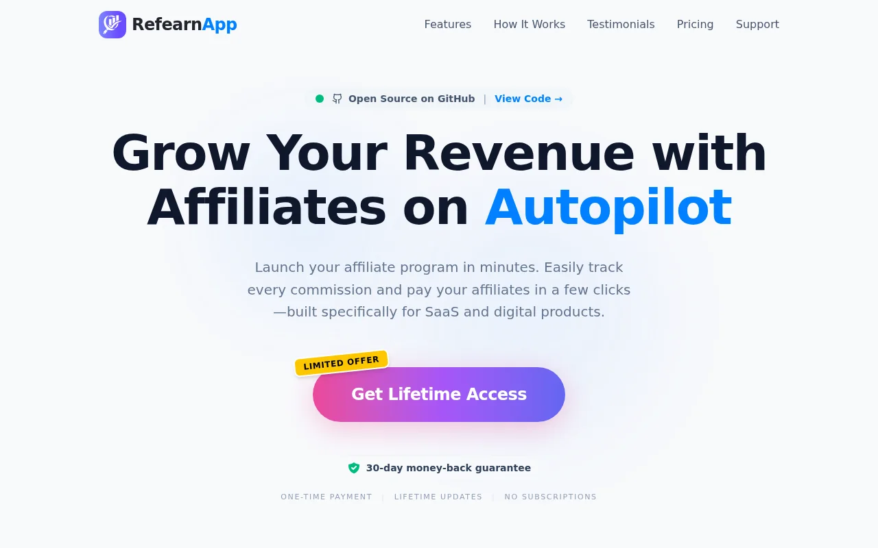 RefearnApp – Open-source alternative to Rewardful/Tolt