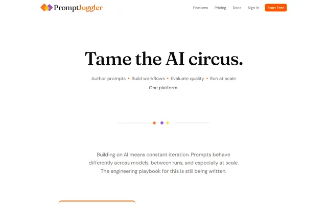 PromptJuggler – A dev env and runner for prompts, workflows, agents