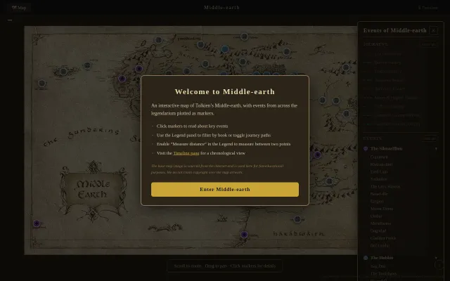 An interactive map of Tolkien's Middle-earth