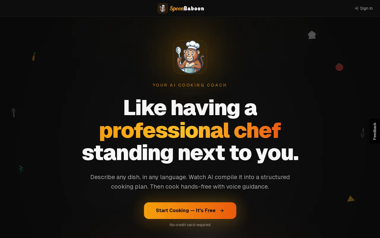 SpoonBaboon – From "I want to make X" to a guided cooking session