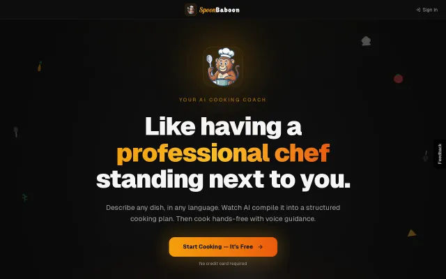 SpoonBaboon – From "I want to make X" to a guided cooking session