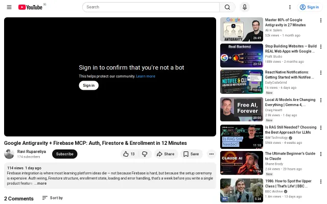 Google Antigravity and Firebase MCP: In 12 Minutes [video]