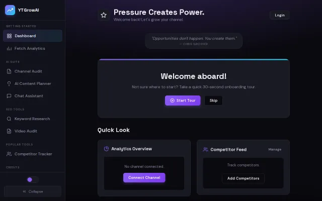 YTGrowAI – Get detailed analytics for YouTube channel growth
