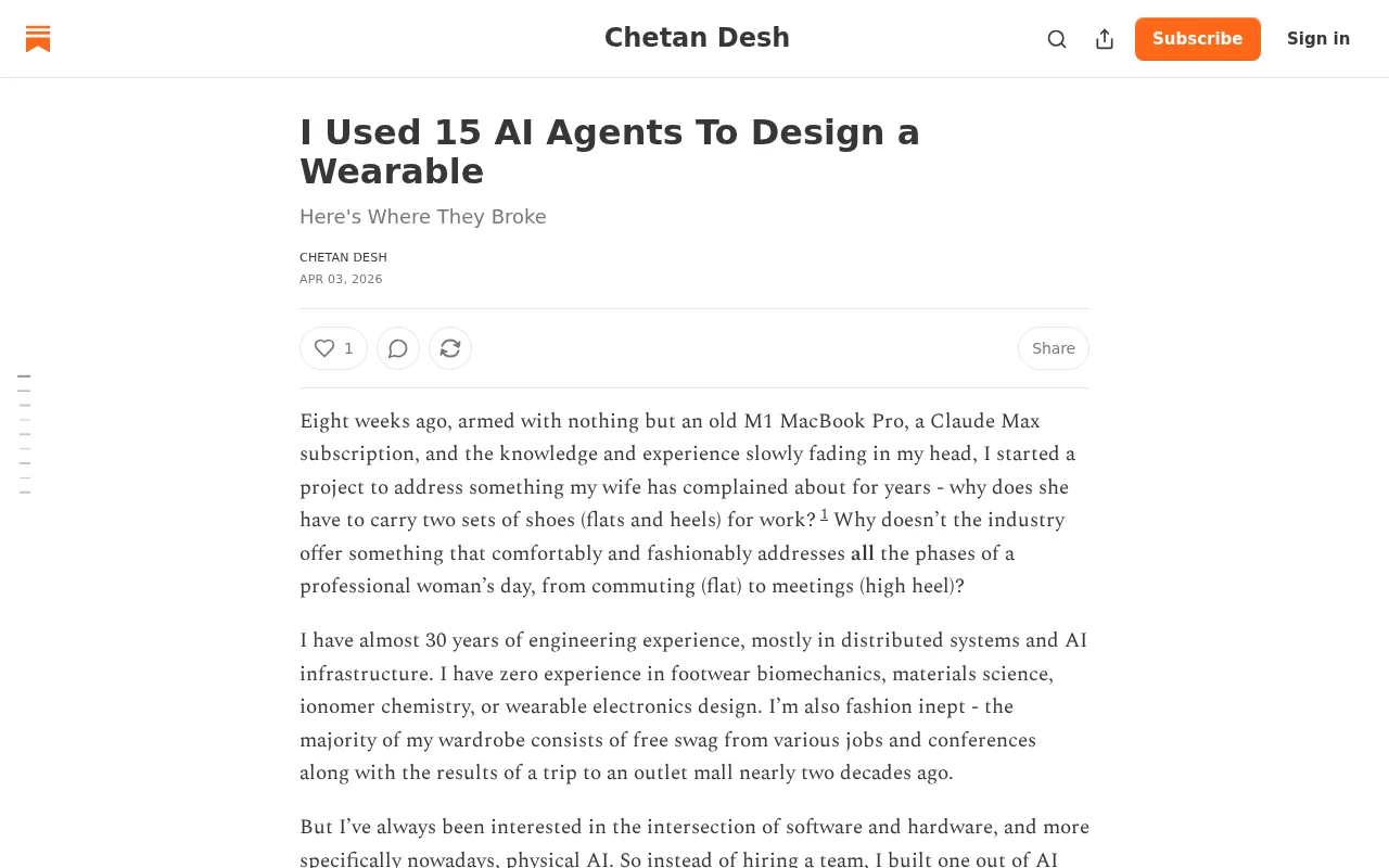 I Used 15 AI Agents to Design a Wearable – Here's Where They Broke