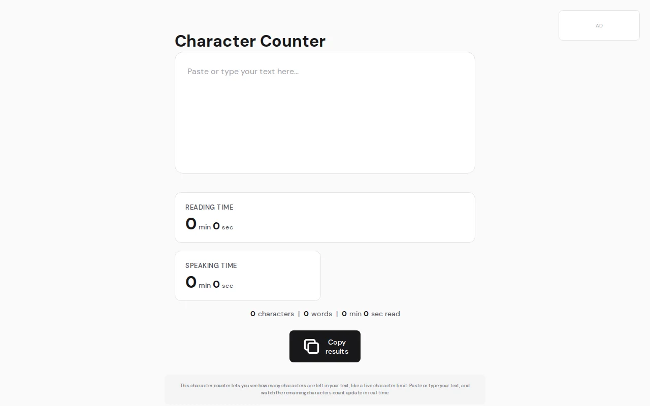 A simple no bloat character checker