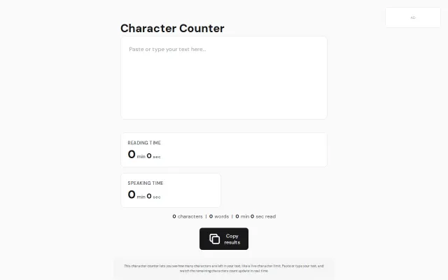 A simple no bloat character checker