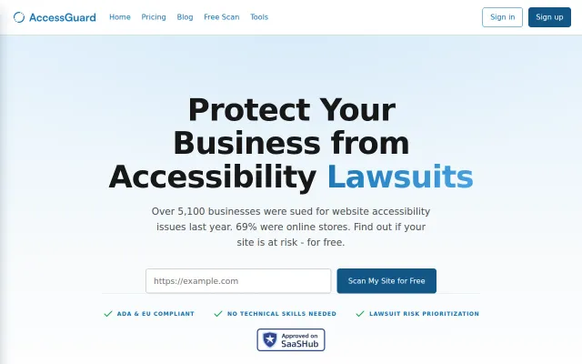 AccessGuard – Scan your site for accessibility lawsuit risks