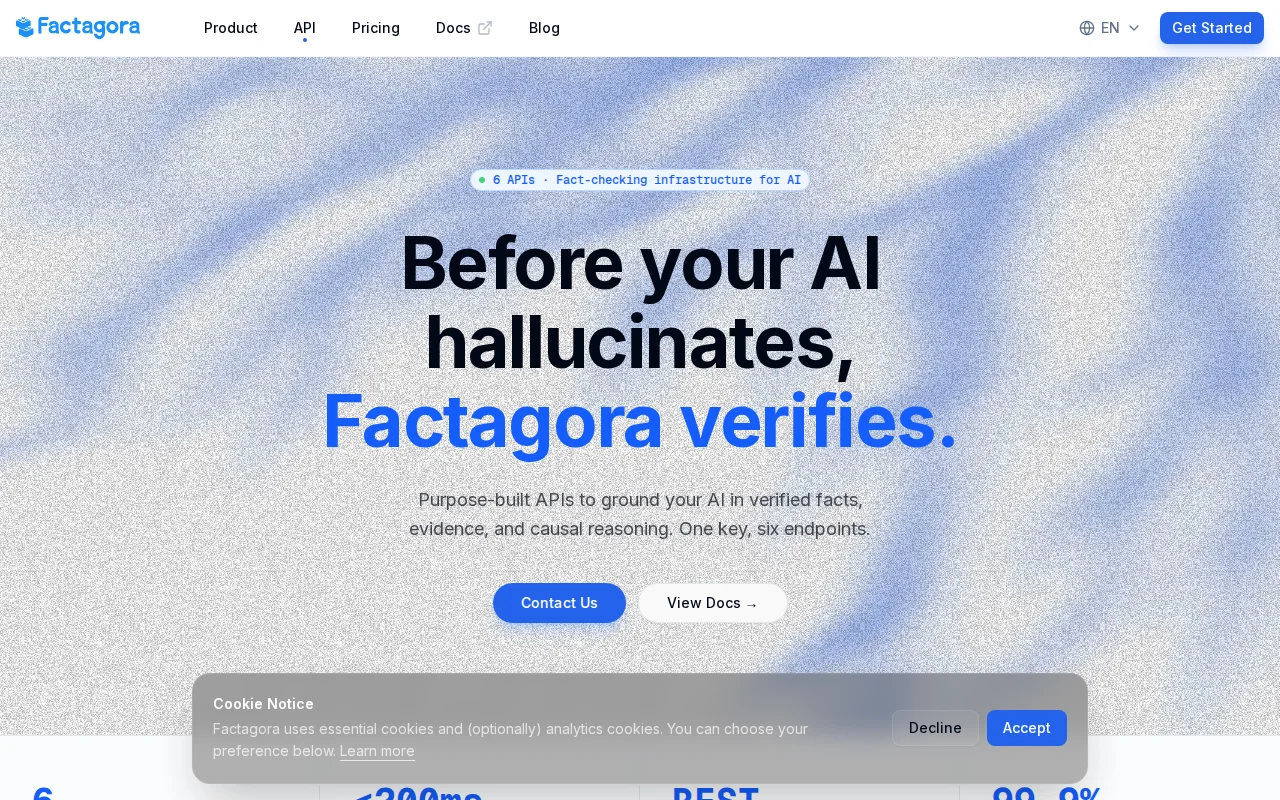 An API that catches what your LLM confidently got wrong
