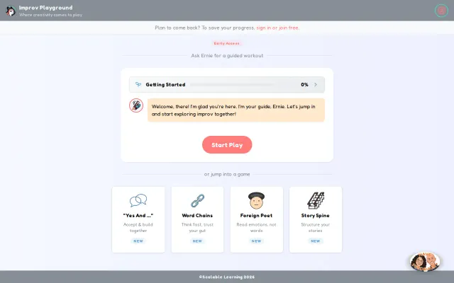 Improv Playground – practice improv solo with AI scene partners