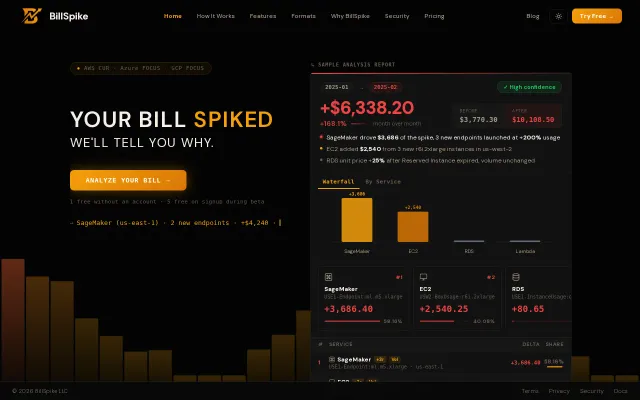 BillSpike – Root cause analysis for cloud cost spikes