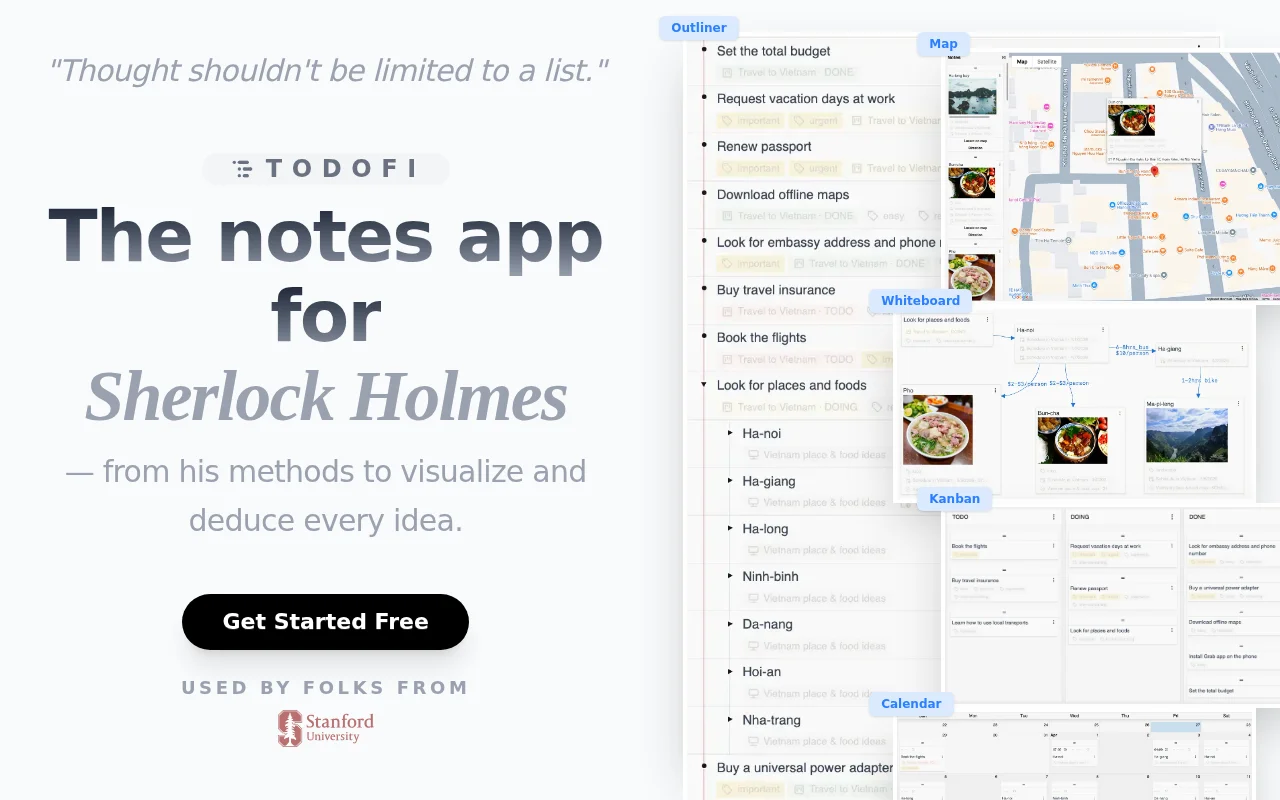 Todofi – The notes app for Sherlock Holmes