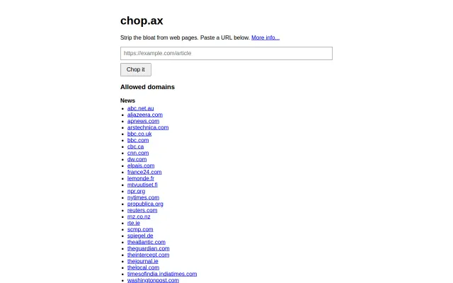 chop.ax – strip sites down to just their content