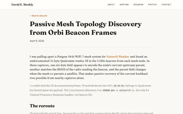 Undocumented Qualcomm mesh topology 802.11 frames
