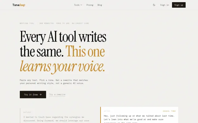 Every AI writing tool sounds the same, this one sounds like you