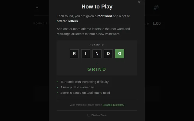 Reword, a Daily Anagram Game
