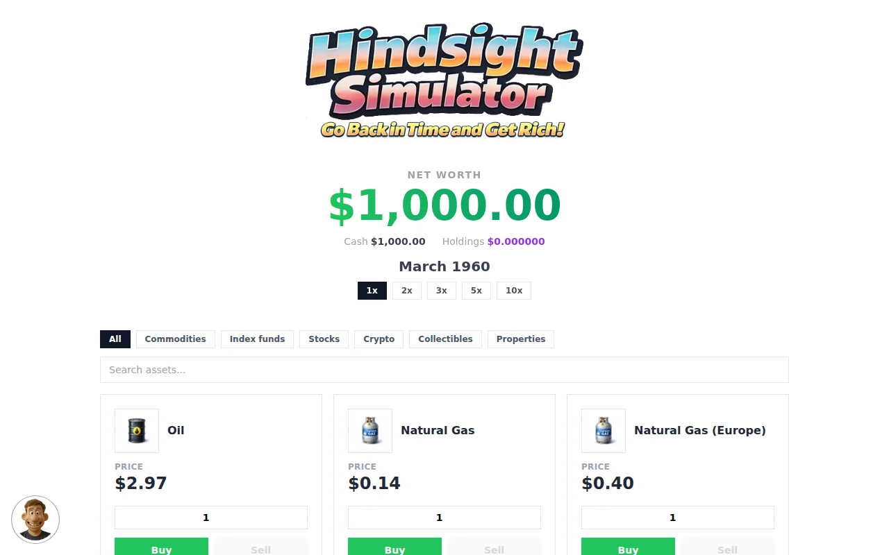 Hindsight Simulator – Go back in time and get rich