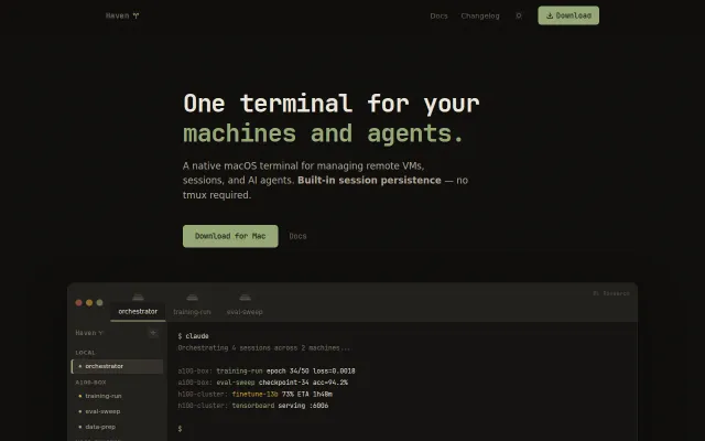Haven – persistent SSH sessions without tmux