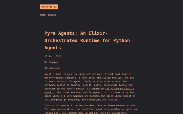 Pyre Agents – An Elixir-Orchestrated Runtime for Python Agents