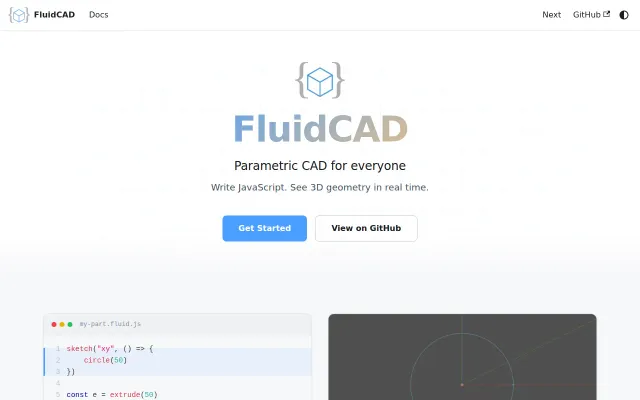 FluidCAD – Parametric CAD with JavaScript