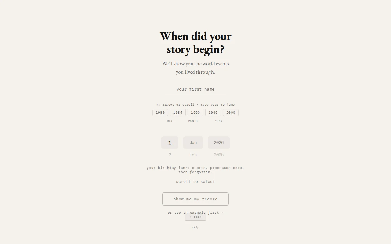 I built a site that shows every world event you lived through