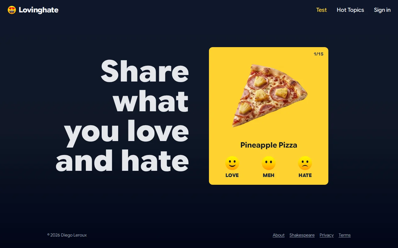 Lovinghate – Share what you love and hate