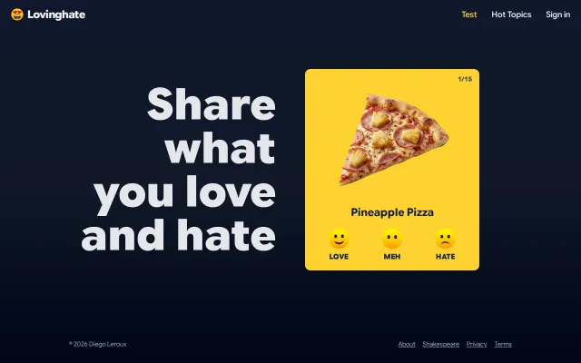 Lovinghate – Share what you love and hate