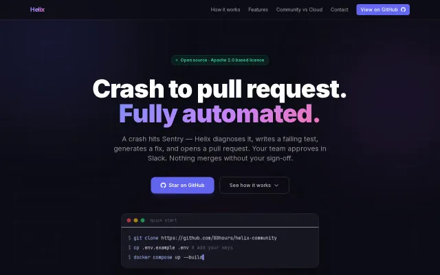 Helix – open-source self-healing back end for production crashes