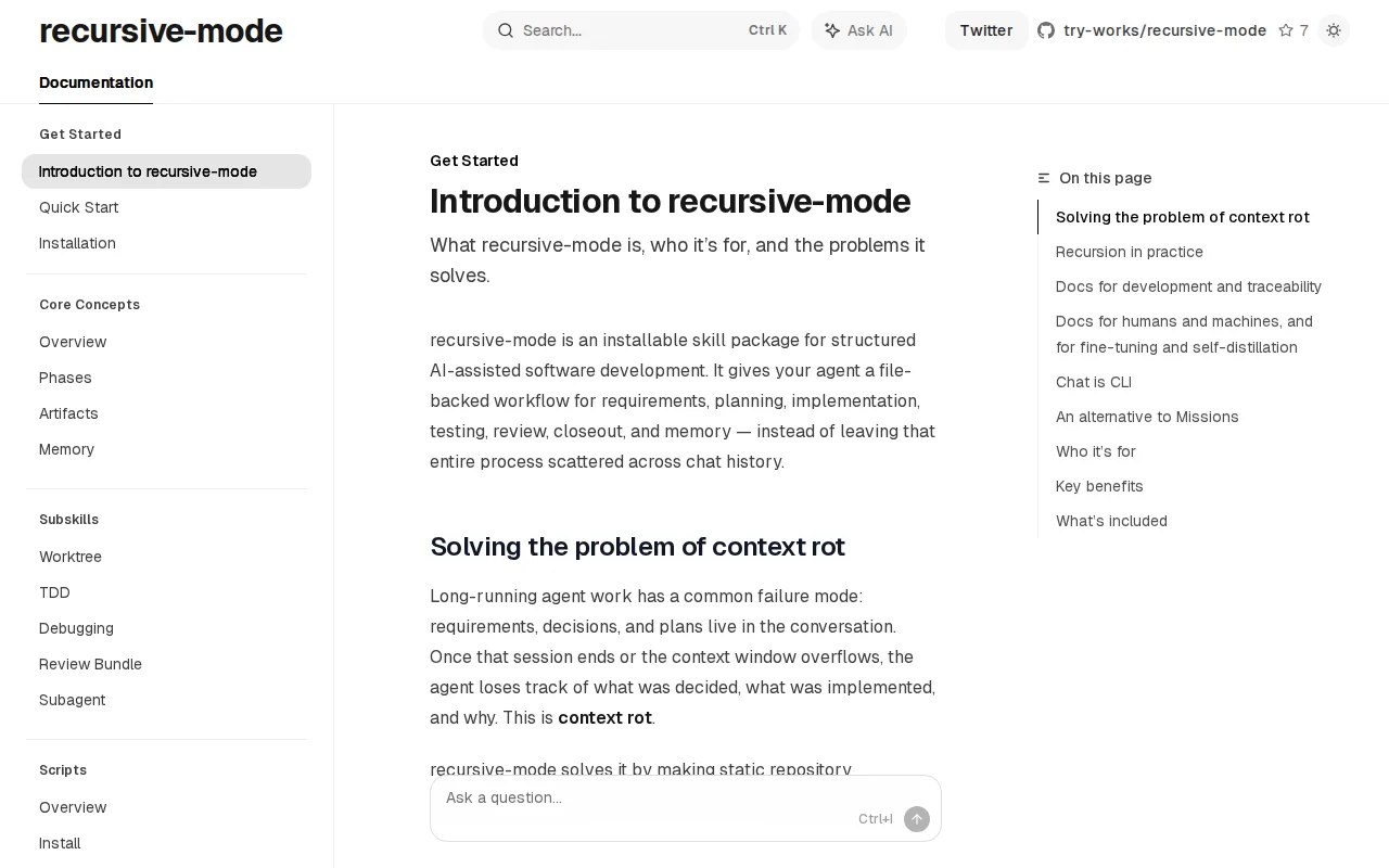 Recursive-Mode for Coding Agents