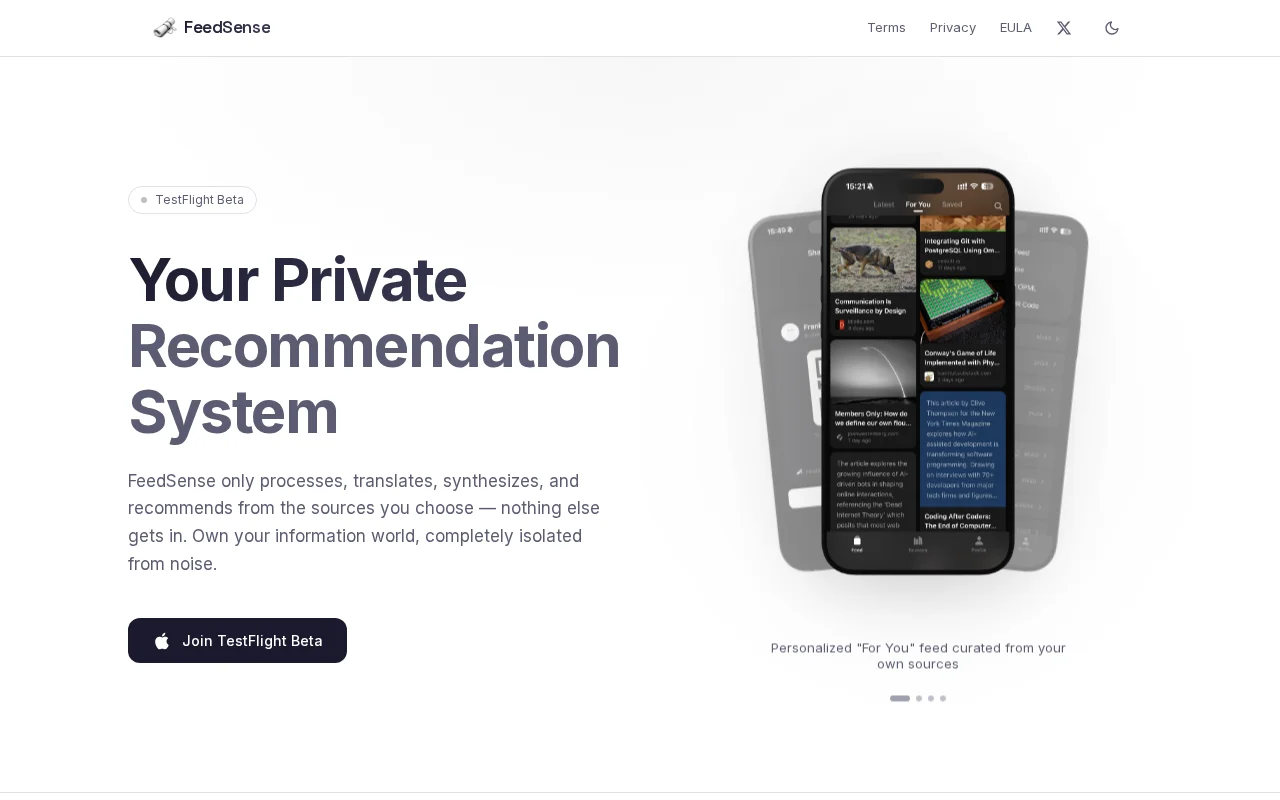 FeedSense – A Private Recommendation System