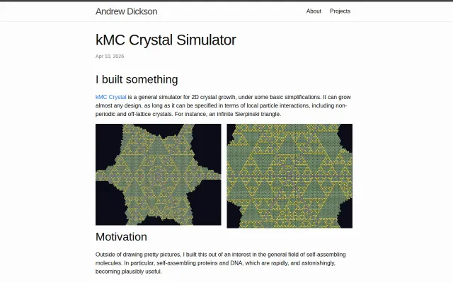 A General Purpose KMC Crystal Growth Simulator in Rust-WASM