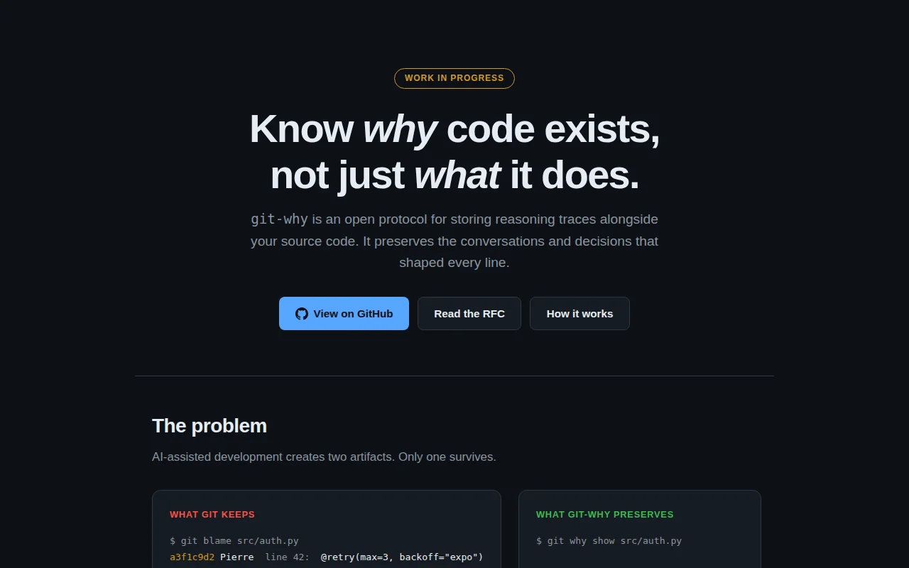 Git why – log your agent reasoning trace along your code