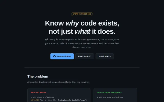 Git why – log your agent reasoning trace along your code