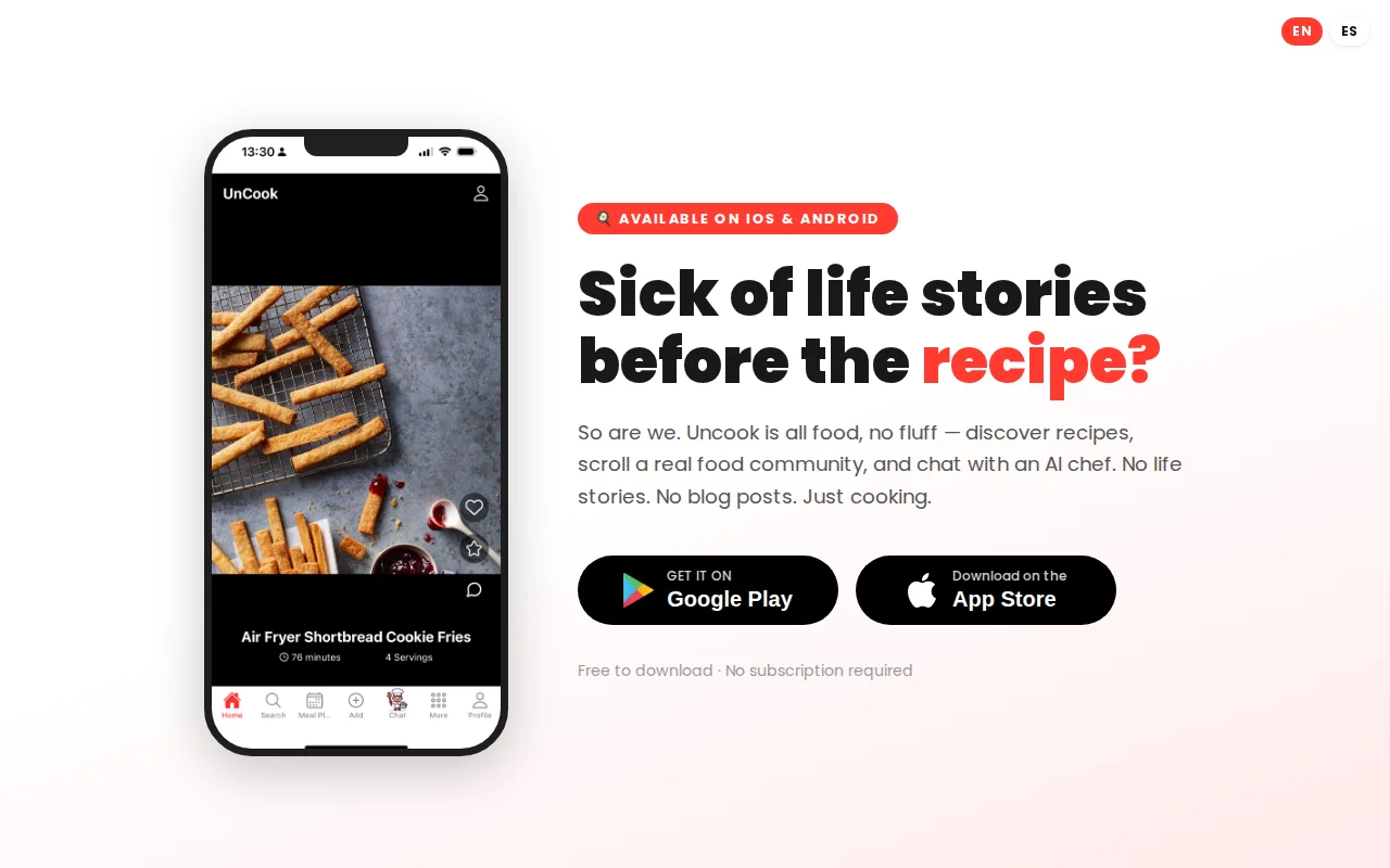 Uncook, the Social Network for Food