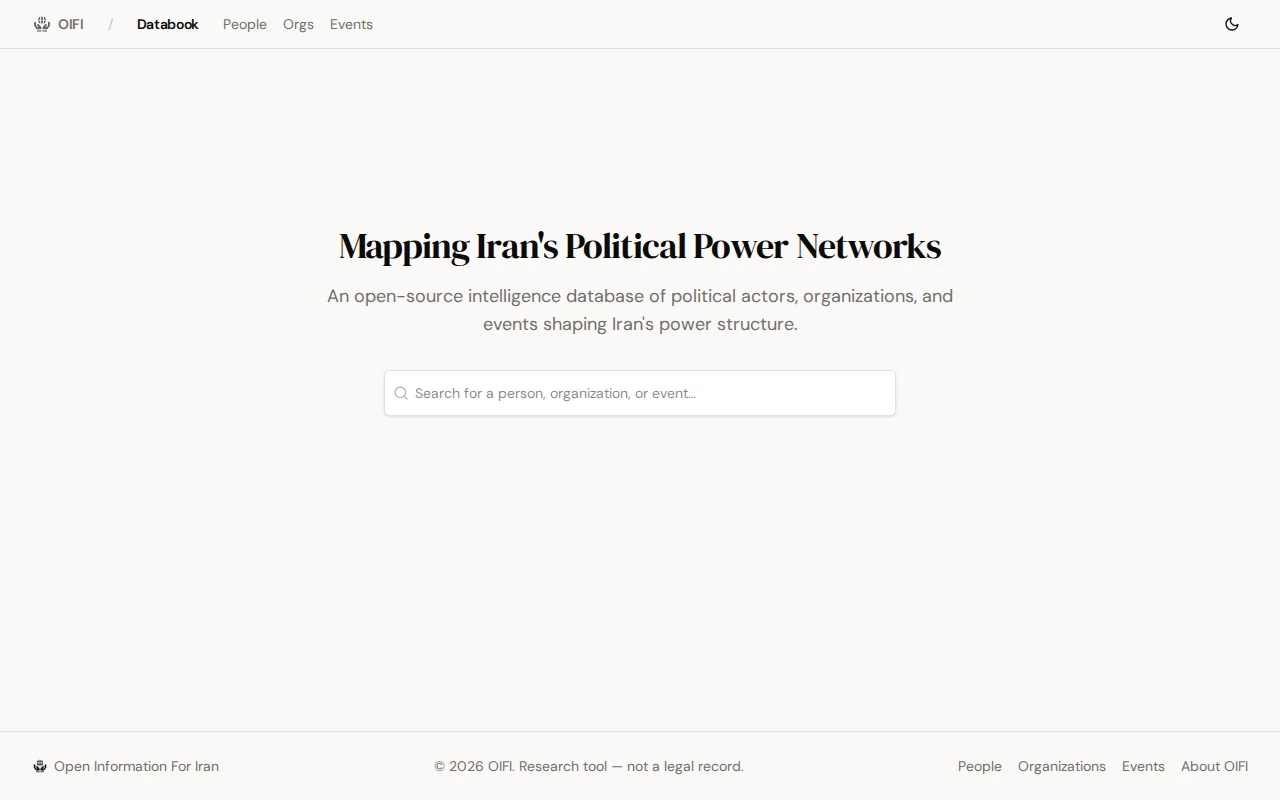 OIFI Databook: An intelligence database of Iran's power structure