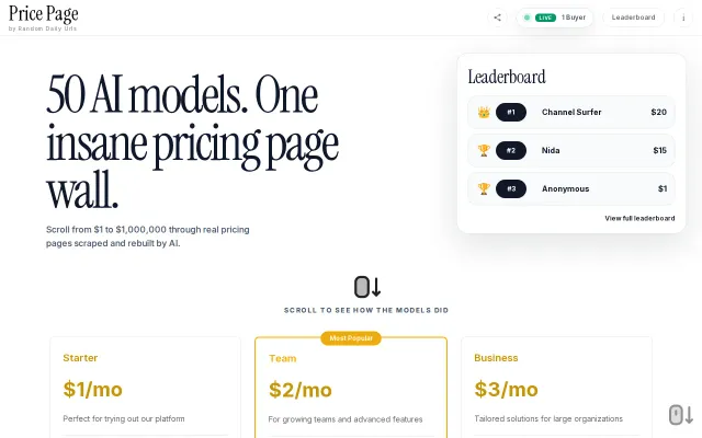 Millions of websites crawled for LLMs to rebuild the pricing pages
