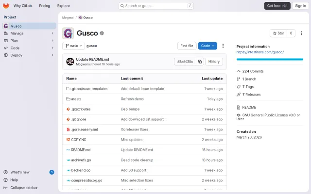Gusco – Orthodox TUI file manager with SFTP/S3 support, written in Go