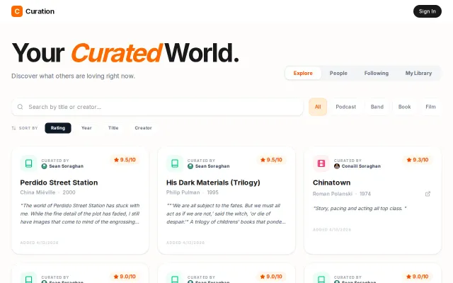 Curation: Share Podcast Recommendation