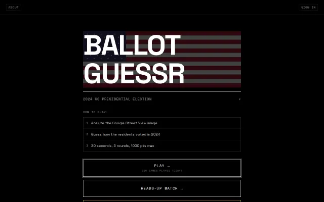 BallotGuessr – Guess the 2024 election margin from a Street View photo